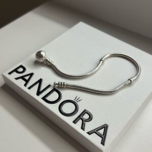 Pandora Sterling Silver Snake Chain Bracelet – Classic Charm Bracelet 7.5 inch